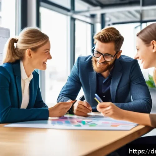 패턴 인식 능력 강화에 도움 되는 도서 - A detailed, realistic scene of a diverse group of German office professionals in a modern coworking ...