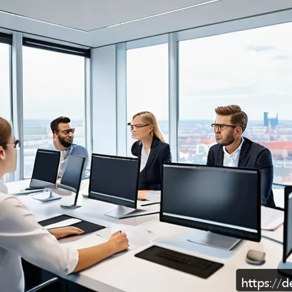 패턴 인식 능력 향상과 직무 능력의 관계 - A modern office scene showing a diverse group of professionals engaged in a team meeting focused on ...