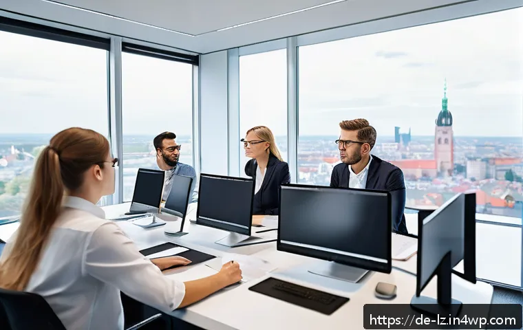 패턴 인식 능력 향상과 직무 능력의 관계 - A modern office scene showing a diverse group of professionals engaged in a team meeting focused on ...